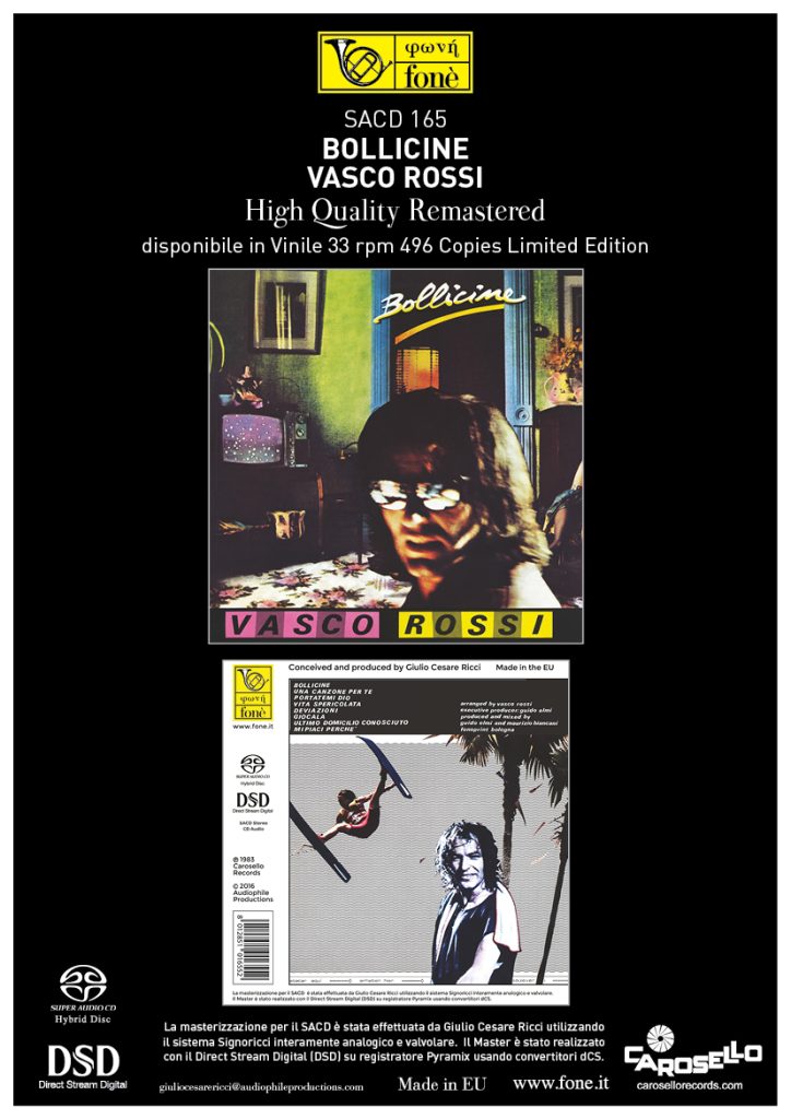 Vasco Rossi, Bollicine SUPER AUDIO CD rimasterizzato fonè