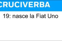 19 nasce la fiat uno cruciverba