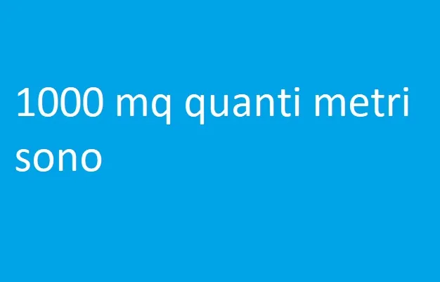 1000 mq quanti metri sono