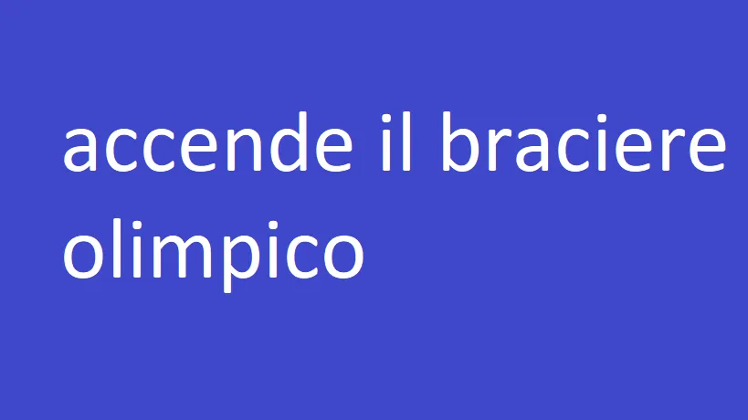 accende il braciere olimpico