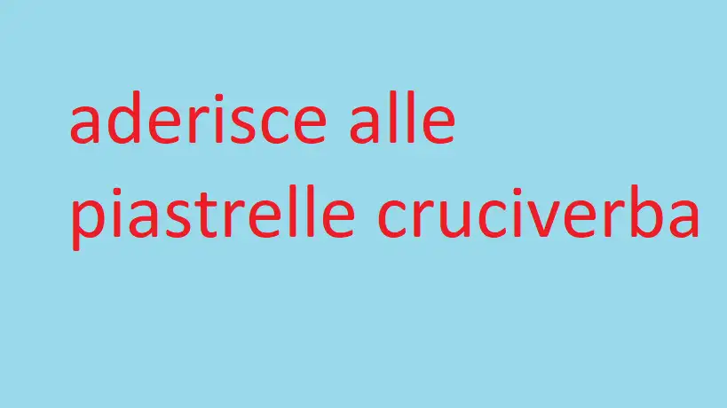 aderisce alle piastrelle cruciverba