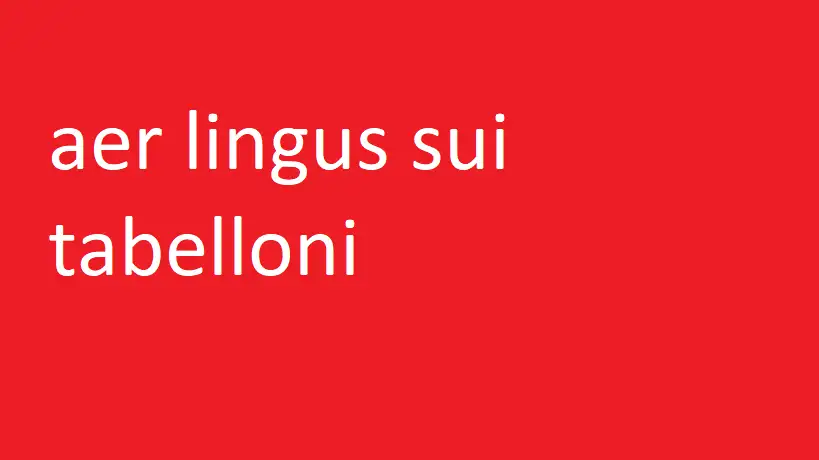 aer lingus sui tabelloni