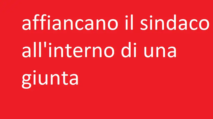 affiancano il sindaco all'interno di una giunta